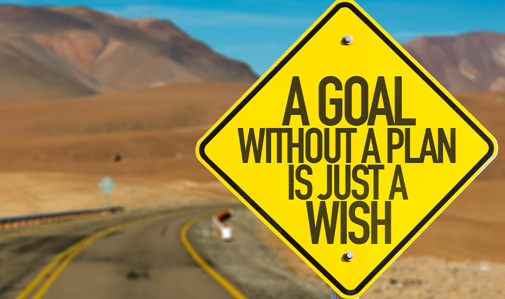 Sign showing how to setup goals